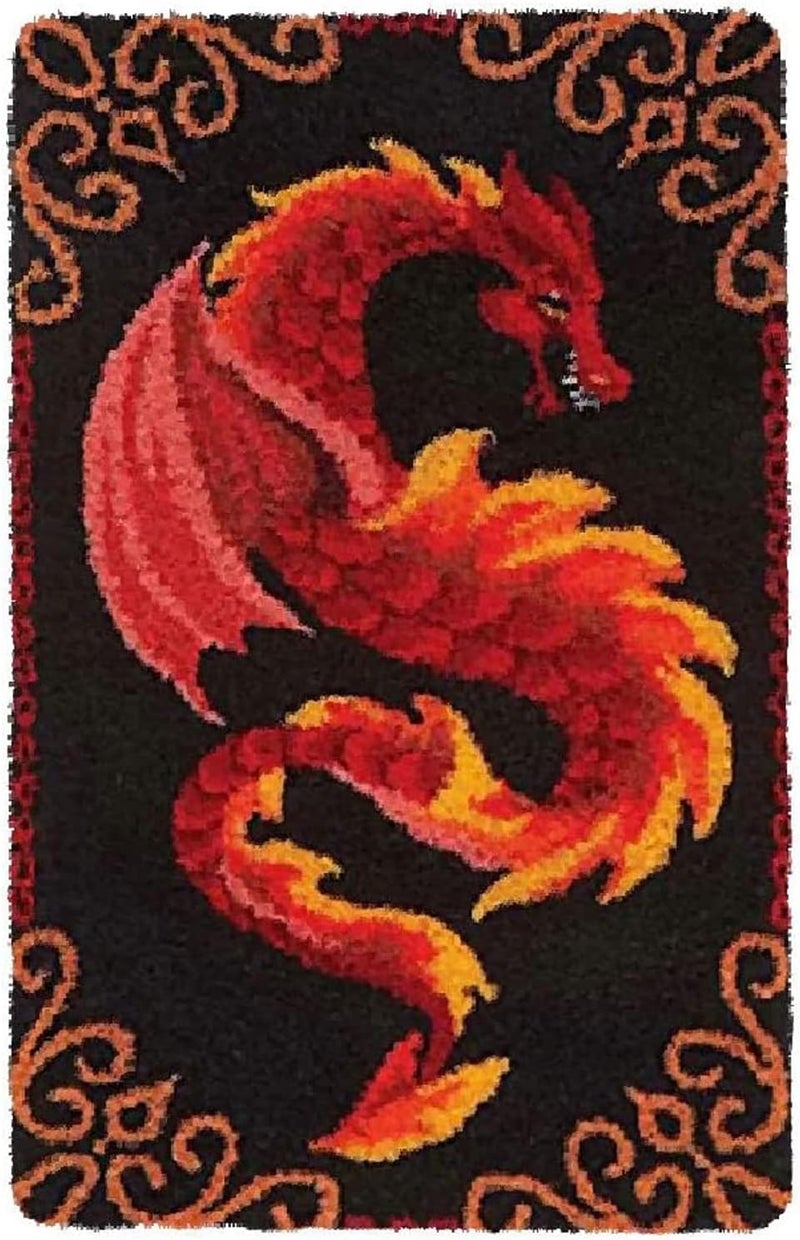 YOOTOM Latch Hook kit Rug DIY Handcrafts for Adults, Pre-Printed Canvas Handmade Carpet Cushion Crochet Yarn Needlework Tapestry 3D Crafts for Home Decor, 20x15in - Image 1